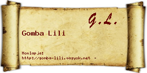 Gomba Lili névjegykártya